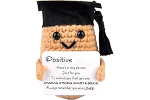Neyeau Positivey Doll Funny Potato,Positivey Good Luck Gifts,Decorations Potato Knitted Toy Potato Gift for Women,Mini Cute Weird Wool Knitting Doll with Positivity Card for Adult Kids Lovers