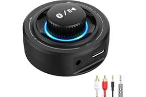 Lavales Ricevitore Bluetooth 5.3, Adattatore Audio Bluetooth compatibile con Jack AUX/RCA, Dual Collegati, 100ft Lungo Raggio Ricevitore per Auto Altoparlanti/Home Audio/Cuffie Cavo