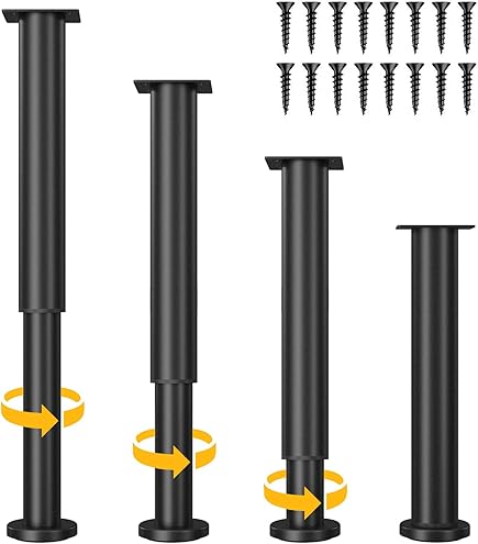Set van 4 metalen meubelpoten, vervangende bank en tafelpoten, zwarte steunpoten voor kasten, 16,5 cm hoog, stevige en stijlvolle meubelaccessoires