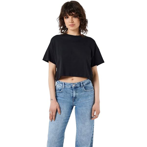 Noisy May Damen Cropped Top – Nmteresa S/L Top Mit Spaghettiträgern, Gerippten Bündchen & Seitenschlitzen