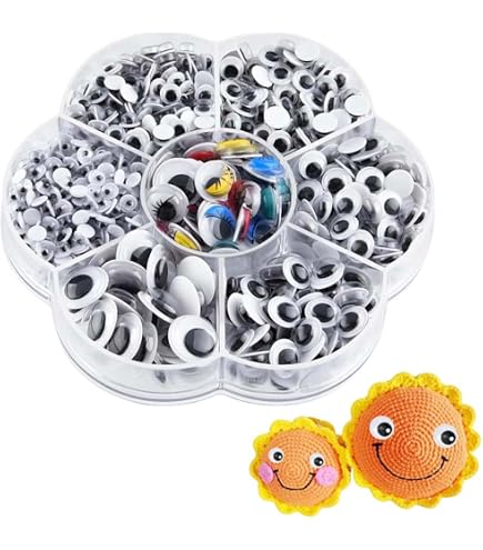TOAOB 120 Pezzi Occhi Mobili Adesivi con Ciglia Lavoretti Occhi 10 mm Autoadesivi Plastica Finti Occhietti per Fai da Te Scrapbooking Creazione Bambole Pupazzi Artigianato