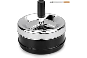 ZXNJA Aschenbecher Moderne Draussen-Aschenbecher mit Drehdeckel und Windasche für Home Office und Balkon