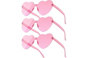 Yomaido Heart Shaped Party Glasses 10 Packs,Love Heart | Retro Round Rave Funcky Sunglasses, Multipack Eyewear for Party Festival Accessories for Adults & Kids