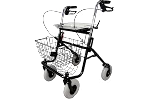 HEALTH MEDICAL FAB Deambulatore Pieghevole con Porta Bastone Cestino e Vassoio