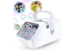 HANTEHON Bubble Machine Professional Bubble Machine for Parties Wedding Dog Electric Automatic Portable Bubble Maker Powered by Plug-in 2 Speeds 5000+ Bubble Machine for Kids Outdoor Indoor