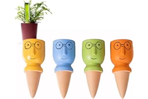 Joyeee Ollas Terre Cuite à Planter, 4 Pièces Cône en Argile d’arrosage, Arrosage Automatique et Ecologique pour Plante d'Intérieur et d'Extérieur, Système d'Irrigation Naturel, 140 ML chacun