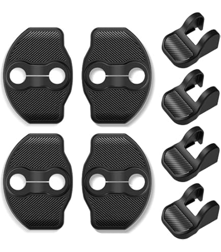 4 Manopole Serratura Auto In Fibra Di Carbonio - Copriperni Universali