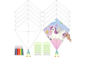 ITOYX DIY Blank Kites, Bulk Kites DIY Kit for Kids DIY Decorating Coloring,Blank Making Craft Kit for Kids Aged 4+Watercolor Pens
