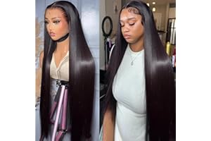 13X4 Transparent Lace Front Wig 180 Densité 26 pouces MSGEM Brésilien Droite HD Dentelle Perruques pour les Femmes Noires Pré Cueillies avec des Cheveux de Bébé Couleur Naturelle