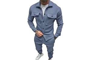 Cocila Cartera Traje Hombre Conjunto De Pantalones Y Camisa De Manga Enrollable De Dos Piezas Transpirables Y Antiarrugas De Otoño para Hombre Lentejuelas Hombre