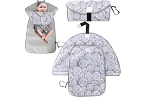 Tyuodna Wickelunterlage Unterwegs,Tragbare Wickelunterlage,Baby Wickelauflage,Wickelunterlage Waschbar,Faltbares Wickelkit,Changing Mat für Heimreisen nach Draußen (Graue Zitrone)