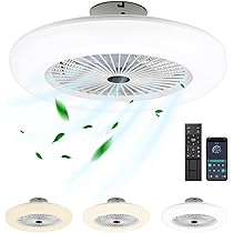 Ventilatore Da Soffitto Con Luce LMiSQ - 50cm, Telecomando, LED RGB, 6 Velocità - Foto 6