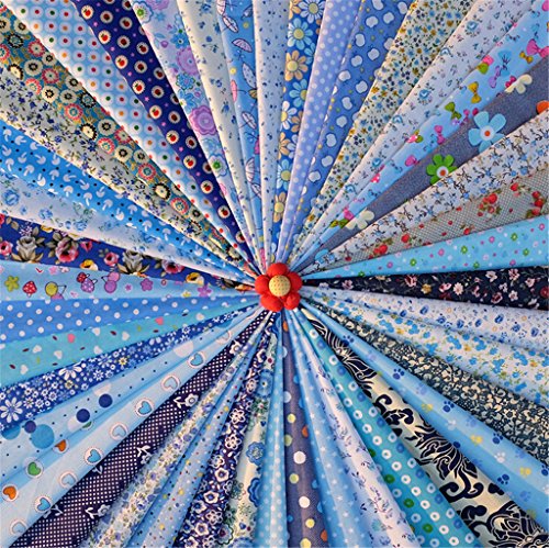 KAMIERFA Farbic Design Patchwork Stoff Baumwolltuch Stoffpakete 20 x 30cm Blau - 2