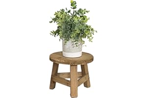 GIMOCOOL Wooden Indoor Plant Stand, High Stool Plant Stand Multi-function Wooden Flower Pot Holder, The Reinforcement Design,3 Support Points, for Gardening Interior Decoration Living Room 17.8x17.8x15cm