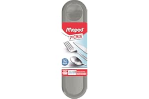 Maped PICNIK Concept AULT - Cubertería de viaje, 4 piezas, color gris
