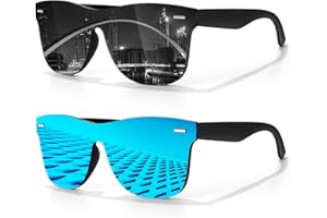 LINVO Gafas de Sol Polarizadas Hombre Mujer Moda Sombras Planas Pieza Conducir Pescar Protección UV