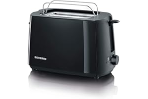 ‎SEVERIN SEVERIN Automatik-Toaster, Toastgerät mit Brötchenaufsatz, hochwertig, mit Krümelschublade und 700 W Leistung, schwarz, AT 2287