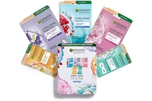 GARNIER Skin Active - Lot De 5 Masques Tissu Hydra Bomb - Visage & Yeux - Hydratation, Éclat & Nutrition - Acide Hyaluronique - Peaux Fatiguées, Ternes ou Désydratées - x5