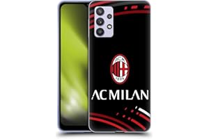 Head Case Designs Licenza Ufficiale AC Milan Curvato Modelli Cresta Custodia Cover in Morbido Gel Compatibile con Galaxy A32 5G / M32 5G (2021)