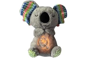 HLELU Peluche pour DèS en Naissance, Veilleuse et Apaisante Qui Respire et S'éClaire, Cadeau pour Fille ou GarçOn