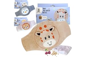 Hello Hippo Anti-Colic Belt for Babies with Cherry Seeds - Thermal Warming Band for Colic | Baby Microwave Pillow, Hypoallergenic and Washable (Giraffe)