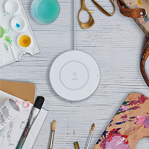 Belkin Boost Up Tappetino di Ricarica Rapida Wireless, 7.5W, Iphone X/8/8+ e Altri Dispositivi, Tecnologia Qi, Progettato in Collaborazione con Apple, Certificazione Qi, Caricatore Eu Incluso, Bianco