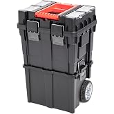Empty Tool Box with Wheels | Four Organizers | Compact and Detachable Design | Made of Polycarbonate | Shock and Wear Resista