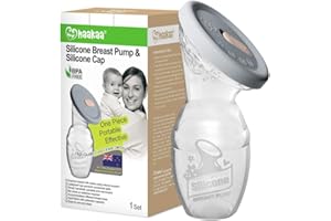 Haakaa Ręczny laktator (4 uncje/100 ml) - jednoczęściowy projekt z silikonową nasadką wykonany z silikonu spożywczego do karmienia piersią mamy zbierania mleka matki