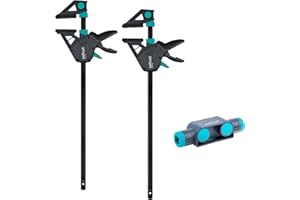 wolfcraft XL set di morsetti a una mano PRO MAX I 8663060 I 250 kg di forza di serraggio per le massime esigenze professionali I connettore incl I Larghezza di serraggio fino a 1.060 mm I Made in EU