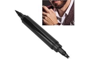 BIZZICO 2 in 1 Penna Riempitiva per Barba Uomo Penna per Barba Nera Impermeabile Spazzola per Barba Copertura di Lunga Durata Riparazione Baffi Maschili Forma Facciali Migliorati