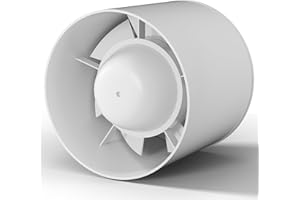 EINTTAX 100 mm extracteur d'air silencieux avec clapet anti-retour,Résistant à la chaleur,Ventilateur silencieux, Pour salle de bain, toilettes, cuisine, grenier faible bruit 34dB(4 inch)