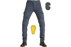 FFFF & OLFEH Motorradhose Schutzhose, Herren-Motorrad-Jeans Motocicleta Pantalones Moto Jeans Motorrad-Jeanshose Für Herren, 4 Arten Von Schutzausrüstung, Motorradhose Für Motorradrennfahrer (Grau Blau,L)