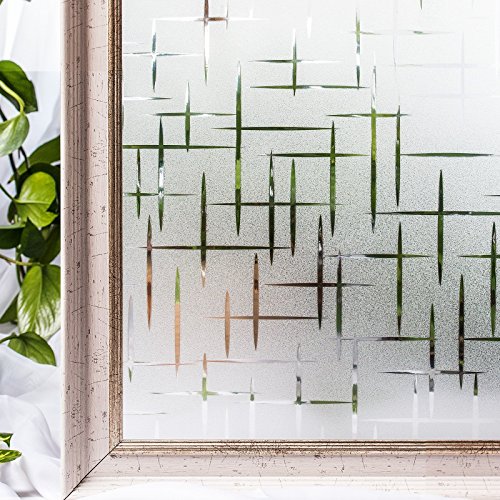 CottonColors statische 3D Fensterfolie, ohne Klebstoffe Sichtschutzfolie, milchige Dekofolie, 2 x 6,5 ft. (60 x 200 cm), 3 x 6,5 ft. (90 x 200 cm)