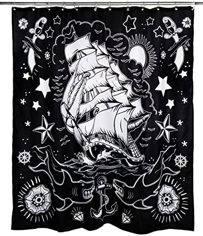 Too Fast NAUTICAL TATTOO Fabric Shower Curtain