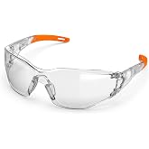 TOREGE Clear Protective Eyewear - Adjustable Hake, Anti-Fog &amp; Anti-Scratch, Lightweight with Non-Slip Rubber Grips - Meets AN