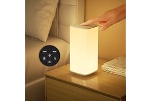 ‎BONSERY Bonsery Lampka nocna, dotykowa, ściemniana, pilot zdalnego sterowania, lampa stołowa LED, na baterie, 256 kolorów i 3 tryby pracy, dla dzieci, lampa biurkowa, funkcja timera, do sypialni, salonu