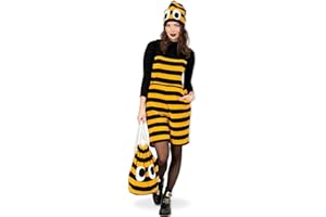 Fritz Fries & Söhne GmbH Damen Kostüm Biene Hummel Fleece Latzhose mit Stachel (XL mit Zubehör)