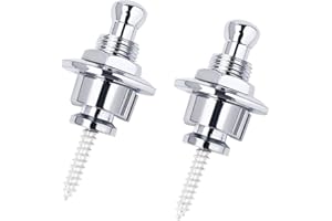 Banworks Lot de 2 boutons de verrouillage à dégagement rapide pour sangles de sécurité pour guitares acoustiques/électriques et basses JT/DSBDK-01 Chrome