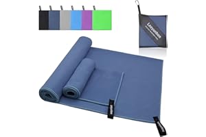 Leeyunbee Mikrofaser Handtuch 2er Set - 160 x 80 cm Badetuch Groß + 80 x 40 cm Klein Handtuch, Schnelltrocknend Sporthandtuch, Kompakt Microfaser Handtücher, als Reisehandtuch, Strandtuch
