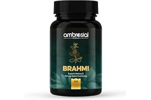 Bacopa Monnieri Brahmi Capsules - 500mg 60 Tablets | | Bacopa Extract | Non - GMO | Gluten & Allergen Free | Brain Supplement | 100% Natural Ingredients | By Ambrosial