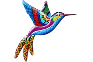 YEJAHY Decorazione artistica da parete in metallo colibrì – ferro battuto metallo uccello decorazione da parete – decorazione da parete – per interni ed esterni, giardino, casa, patio, blu