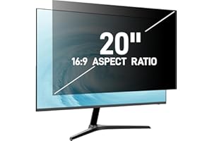 Pozlle 20 Inch Computer Privacy Film for 16:9 Monitor, Anti-Peep, Anti-Dizziness, Anti-Blue Light Desktop Computer Anti-Privacy Screen Filter