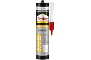 Pattex AC 405 Acril Muro Silicone bianco per applicazioni su muri, Adesivo muro elastico e verniciabile, Funziona come uno stucco per muro per il risanamento di crepe e fessure, 1 x 300 ml