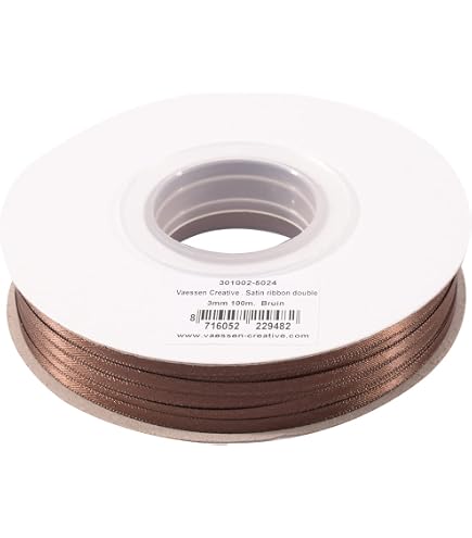 Ruban Satin Double Face Furlanis - 6 Mm X 25 M, Marron, Tissu Italien, Pour Emballage Cadeau/décoration