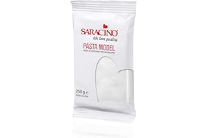 SARACINO WE LOVE PASTRY Saracino Pasta di Zucchero Model Bianca per Modellaggio da 250 g senza Glutine Made in Italy