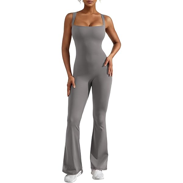 SEAUR Yoga Jumpsuit voor dames, lange sportoverall, bodycon