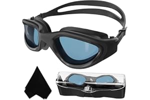 Winline Lunettes de natation à verres polarisés, Anti buée Anti UV Étanches Vision nette Réglage facile Pont souple, pour Hommes Femmes Adultes Adolescents
