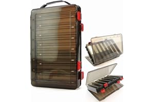 MILEPETUS KöderBox Fischköder Box Tackle Box Hardbait Köder Box,Angelköder Box,Doppelseitig Jig, Minnows, Haken, Zubehör, Aufbewahrungs Box (Grau(14 Gitter))