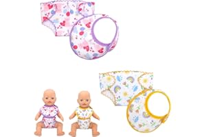 Neuytiky 4 Piezas Accesorios para Muñecas,Juego de Baberos y Pañales para Muñecas,Pañales Autoadhesivos,Juego de Alimentación para Muñecas,Pañales para Muñecas