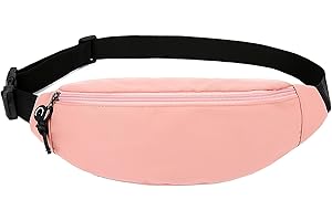AIDBUCKS Fashion Marsupio DL-2026 Basic Sport Addominio Marsupio da escursionismo Tessuto Morbido 2 Scomparti Cerniera Cinghia Regolabile Donna/Uomo, Colore: rosa., 36*13*6cm, Marsupio